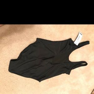 Black one piece swim suit from Boohoo